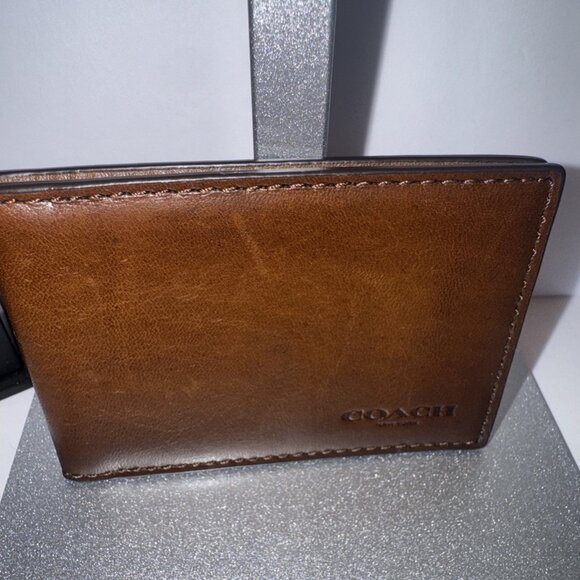 Coach Brown Leather Small Cardholder ID Wallet 3”x4” VGUC - Picture 1 of 4